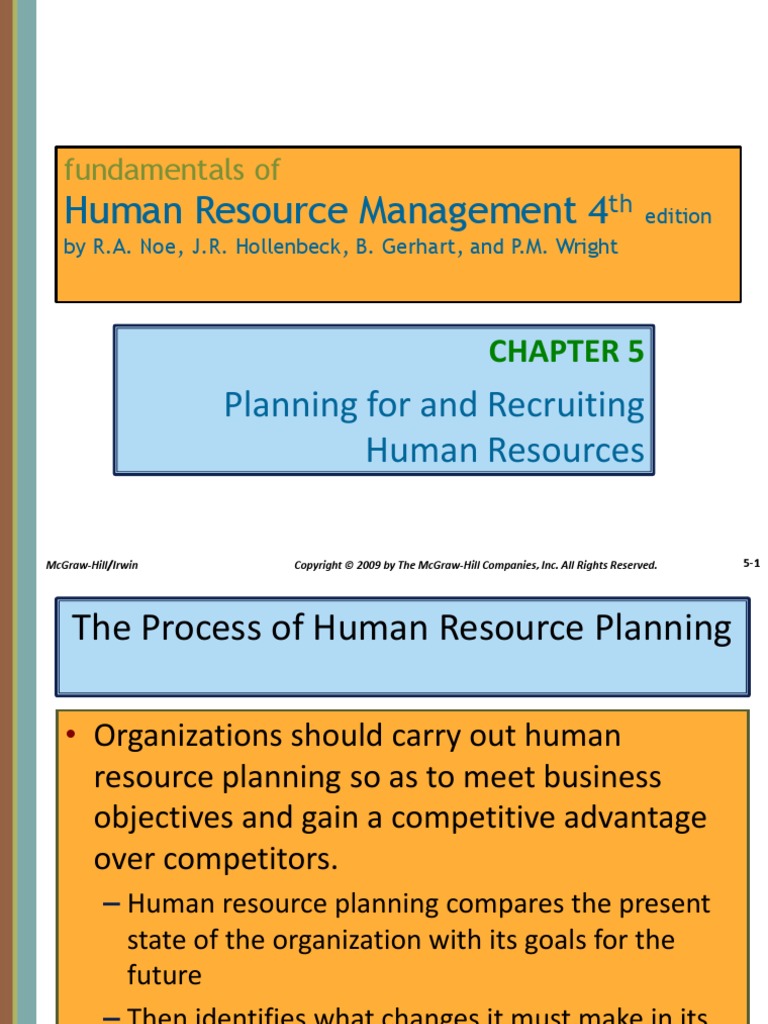 Human Resource Planning and Recrutment Chapter 5 Noe Et Al | PDF ...