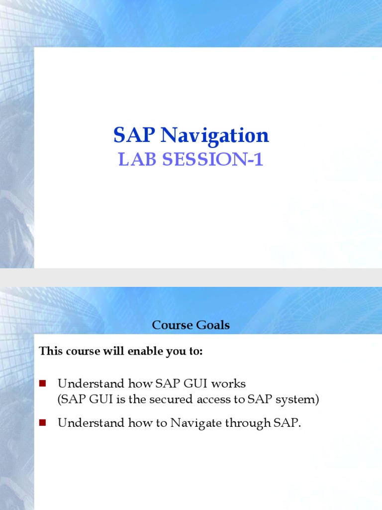 SAP Navigation Guide PDF Menu Icon