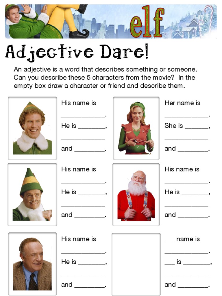 Elf Worksheet 1 | PDF