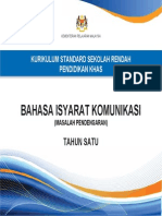 Dokumen Standard Bahasa Isyarat Komunikasi Thn. 1