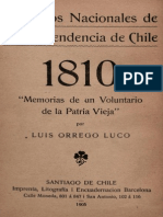 Memorias de Un Voluntarios de La Patria Vieja. (1905)