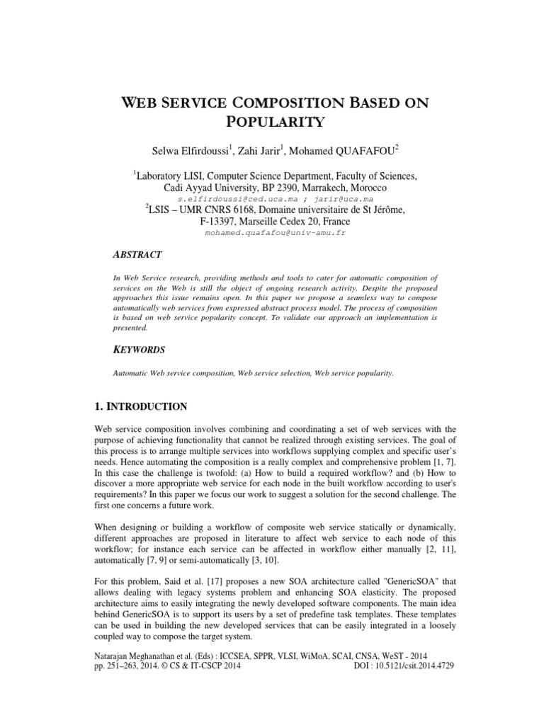Web Service Composition Based On | PDF | Web Service | Business Process