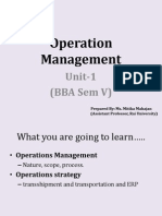 Operation Management: Unit-1 (BBA Sem V)