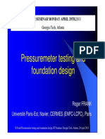 Pressuremeter Testing and Foundation Design: (Geotech) Seminar Monday April 29Th