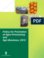 Food Processing Policy 2010 Rajasthan