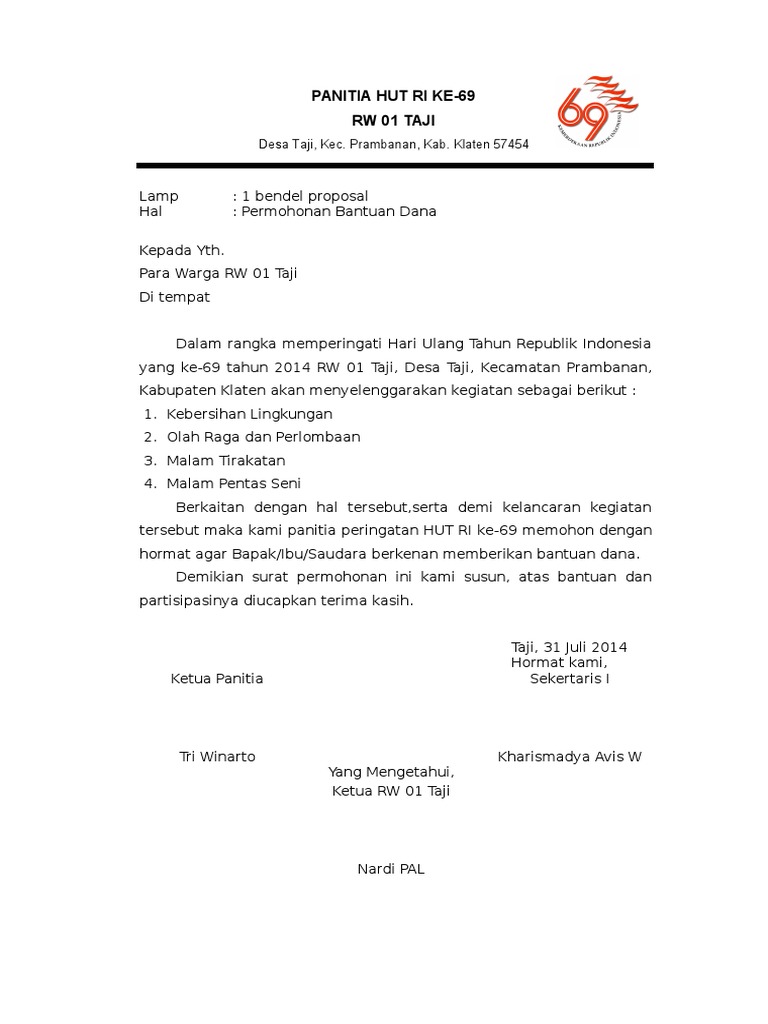 Surat Permohonan Dana Hutdoc