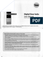 Yale YDM3109 Digital Lock User Manual