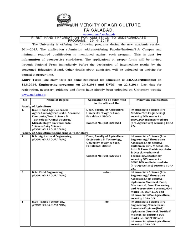 UAF Undergraduate Admission Guide 2014-15 | PDF | Bachelor Of Science ...