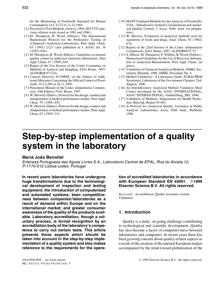 Quality System Implementation in Labs | PDF