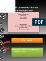 Anestesi Umum Pada Pasien Total Tiroidektomi (Carsinoma