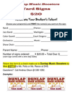 dunlap music boosters yard sign order form 2014 2