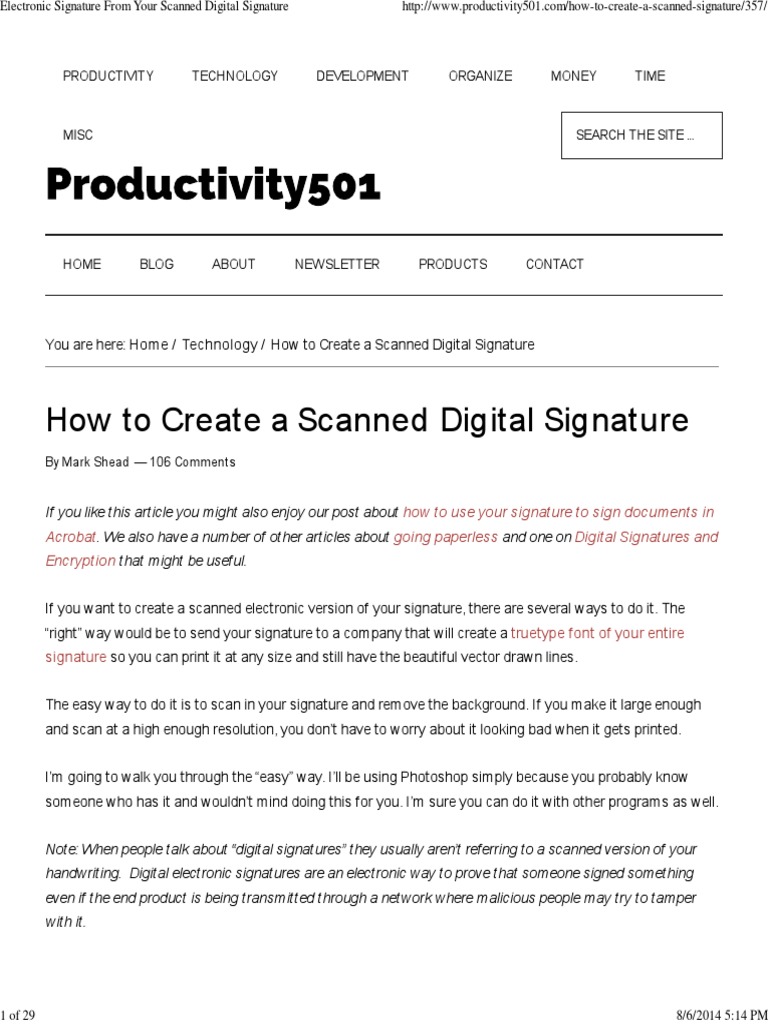 Electronic Signature From Your Scanned Digital Signature