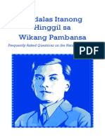Madalas Itanong Hinggil Sa Wikang Pambansa (FAQs On The National Language)