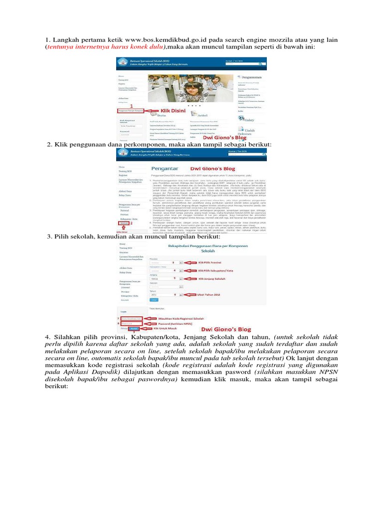 Cara Membuat Laporan On LINE K7A Dana BOS PDF