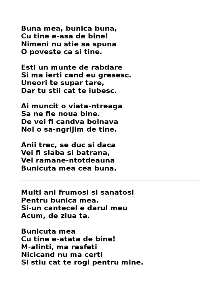 Poezii Despre Bunica Si Mama