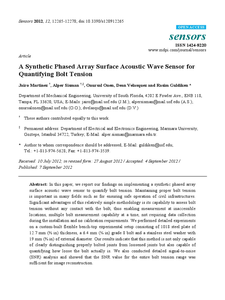 Sensors: A Synthetic Phased Array Surface Acoustic Wave Sensor For ...