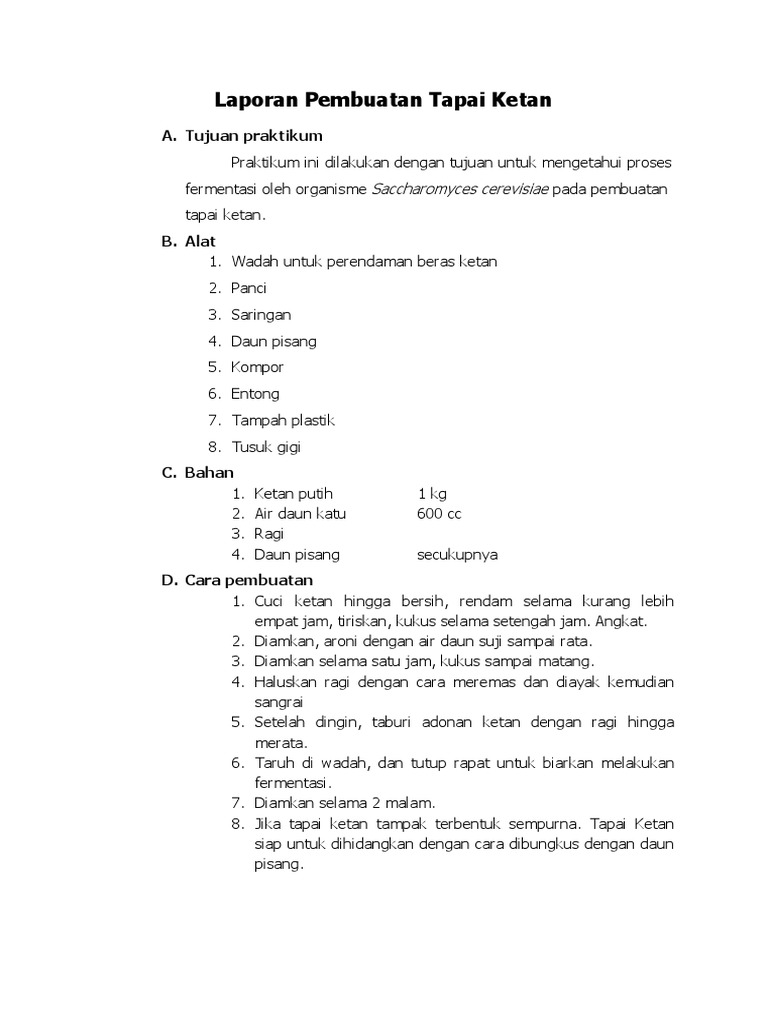 Cara Membuat Tapai Ketan Hijau