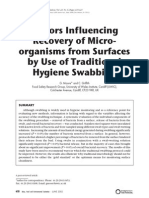 Factors Influencing the Recovery of Microorganisms Using Swabs