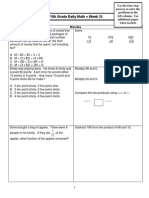 Fif TH Grade Daily Math Week 35