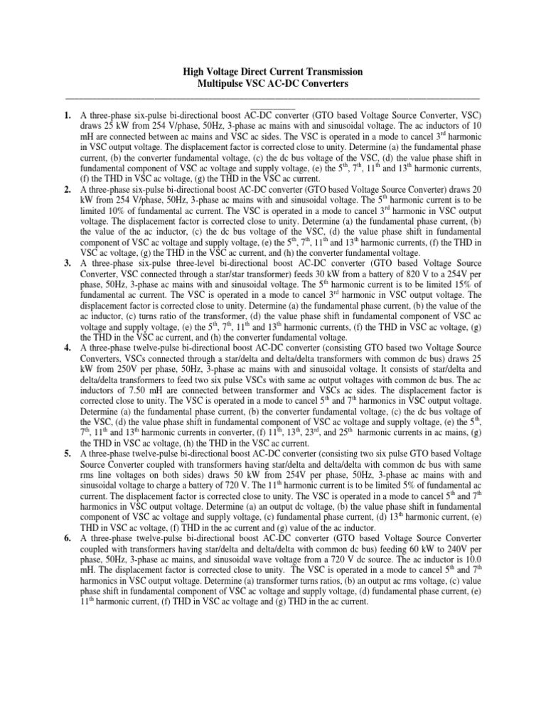 High Voltage Direct Current Transmission | PDF | Rectifier ...