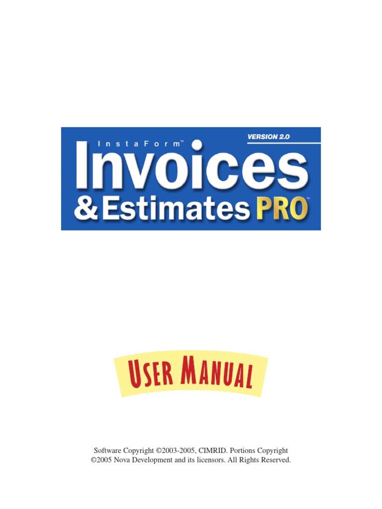 Invoices & Estimates Pro User Manual PDF License Receipt