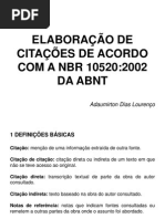 Elaboração de Citações de Acordo Com a Nbr 10520(Nego)