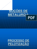 Processo de pelotização de minério de ferro em