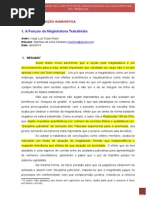 I. 01. a Função Da Magistratura Do Trabalho (Jorge Luiz Souto Maior)