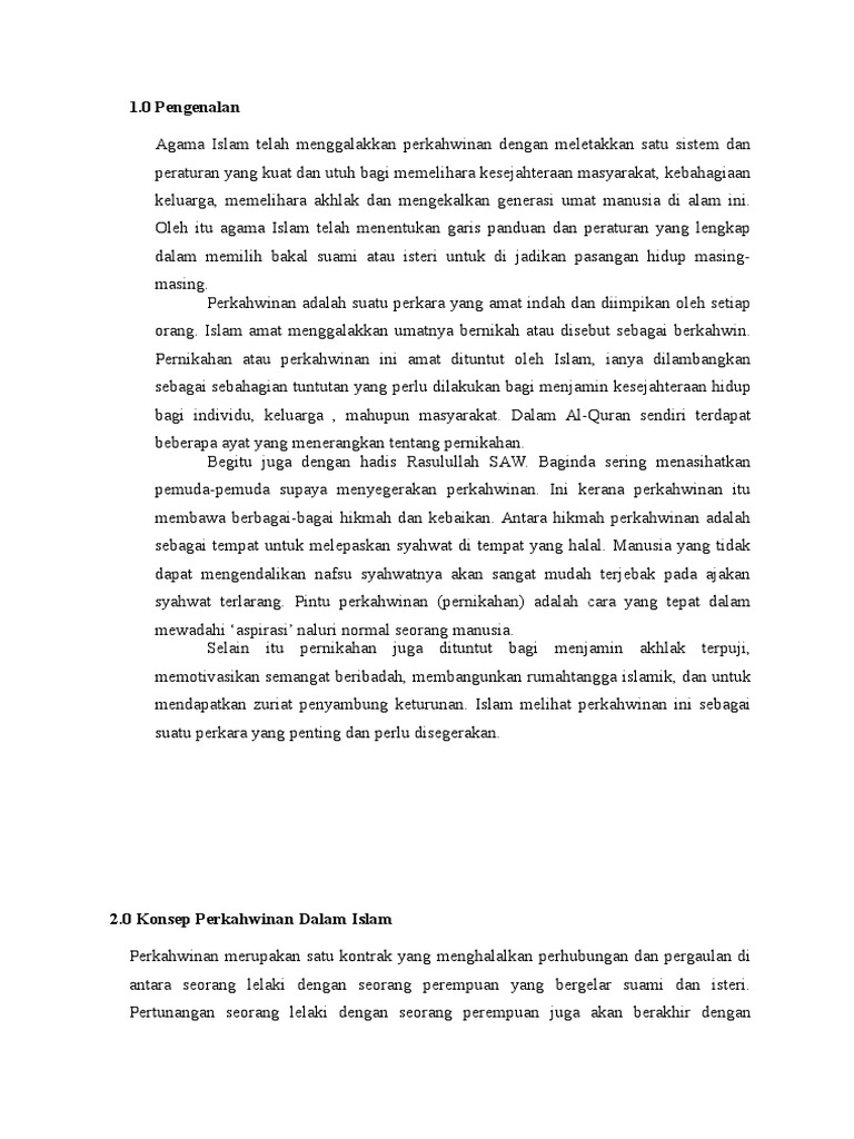 Aggsingment Perkahwinan Dalam Islam Pdf