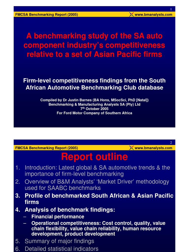 FMCSA 2005 Automotive Benchmarking Report | PDF | Benchmarking | Inventory