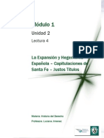 Lectura 4 - La Expansión y Hegemonía Española - Capitulaciones de Santa Fe - Justos Títulos