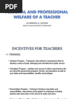 Perso PERSONAL AND PROFESSIONAL WELFARE OF A TEACHER - Pptnal and Professional Welfare of A Teacher