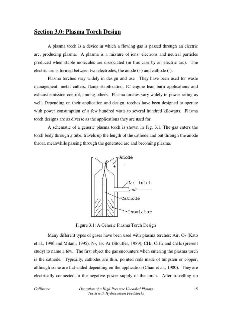 Plasma Torch Design PDF Plasma (Physics) Gases