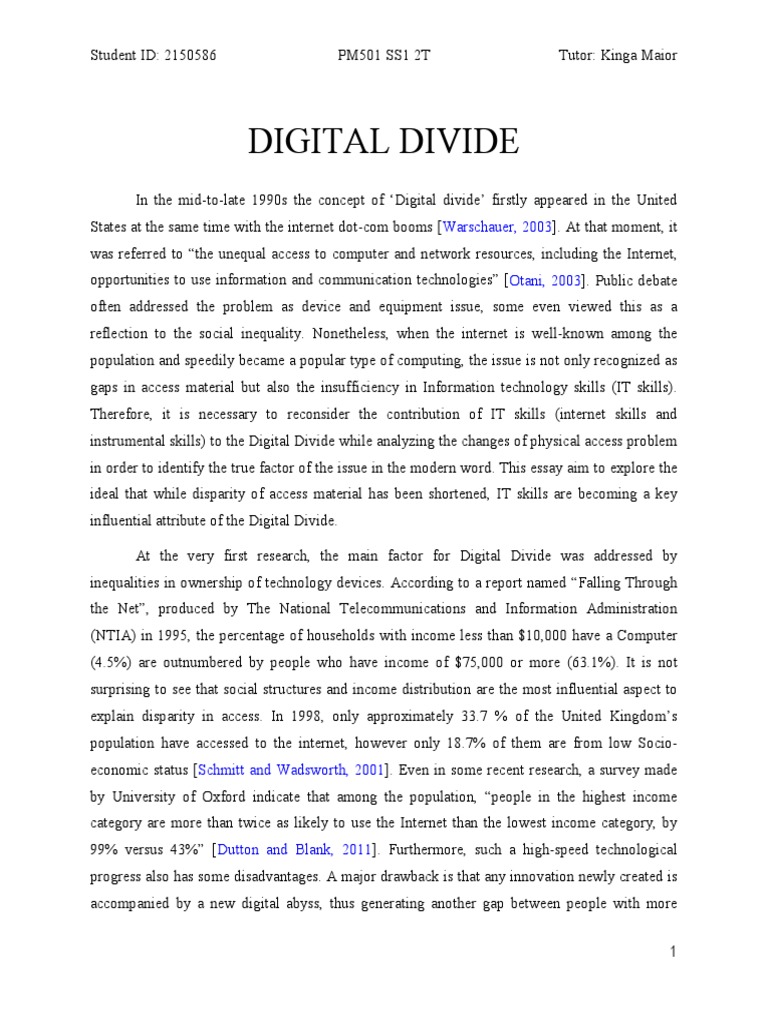 Understanding the Digital Divide | PDF | Social Science