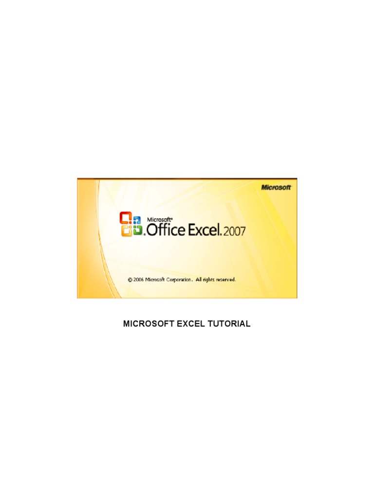 Microsoft Excel Tutorial | PDF | Microsoft Excel | System Software