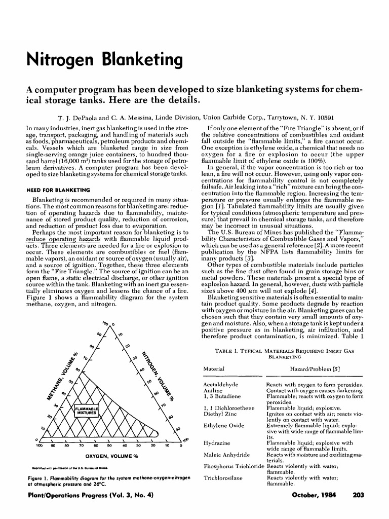 Nitrogen Blanketing PDF Natural Gas Carbon Dioxide