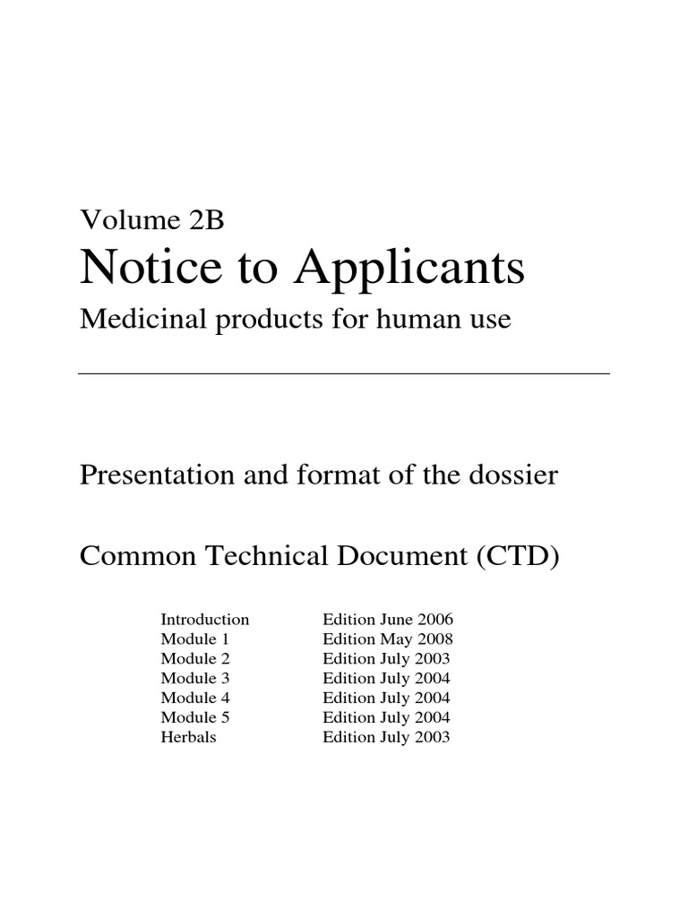 EU CTD Dossier Presentation Guidelines | PDF | Pharmaceutical Drug ...
