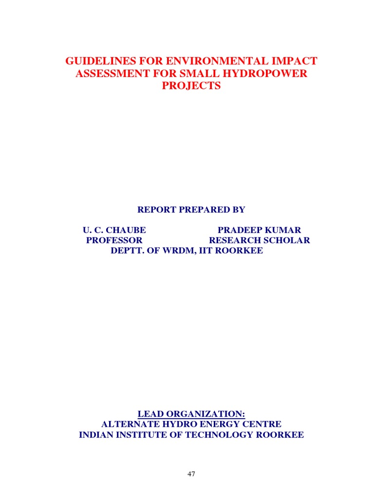 Environmental Guidelines for Small Hydro | PDF | Environmental Impact ...