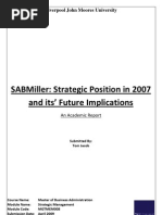 Download SABMiller Strategic Position in 2007 and its Future Implications by Tom Jacob SN23658304 doc pdf