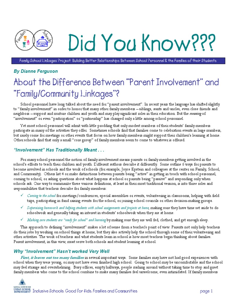 Community Linkages Family Community