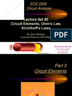 Lecture Set #2 Circuit Elements, Ohm's Law, Kirchhoff's Laws