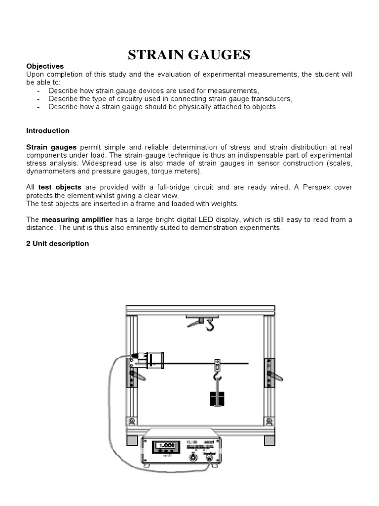 Strain Gauge Experiment | PDF | Electrical Resistance And Conductance ...