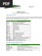 Microsoft windows 7 keyboard shortcuts
