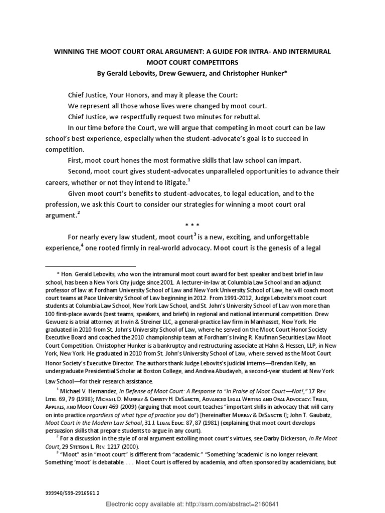 Winning The Moot Court Oral Argument PDF Standard Of Review Brief Winning The Moot Court Oral Argument PDF Standard Of Review Brief