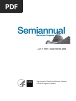 U.S. Department of Human Services Office of Inspector General Semiannual Report to Congress Apri 1, 2009 - September 30, 2009
