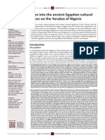 An Investigation Into The Ancient Egyptian Cultural Influences On The Yorubas of Nigeria