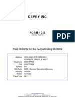 Devry Annual Report 2009