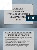 Langkah-Langkah Penyatuan Jerman Selepas Tahun 1871