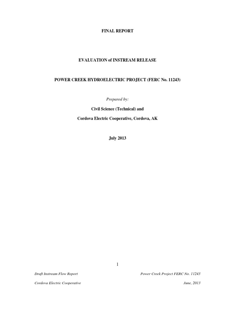 Final Report: Prepared by | PDF | Discharge (Hydrology) | Stream