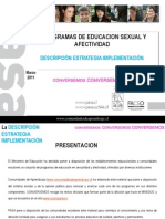 Educación Sexual en Chile. Programas de Educación Sexual. Estrategia Implementación 03.2011